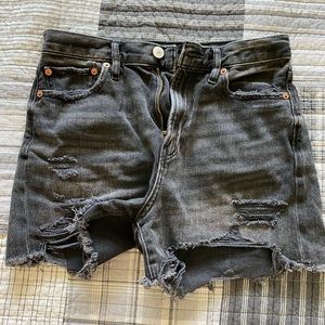 AE Black Denim Shorts